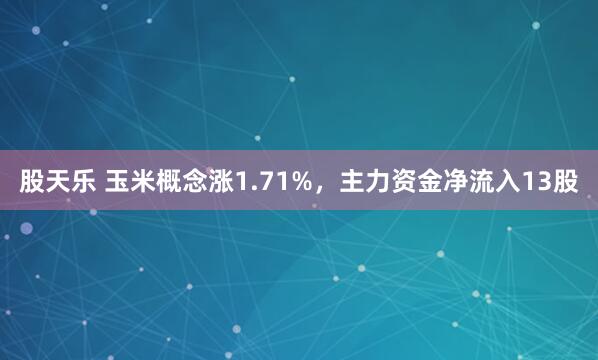 股天乐 玉米概念涨1.71%，主力资金净流入13股